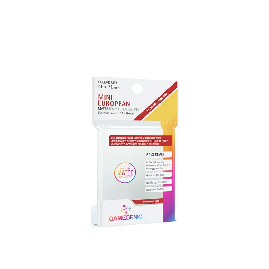 Gamegenic Protecteurs / Sleeves cartes 46 mm X 71 mm Matte Mini European- Sized - paquet 50