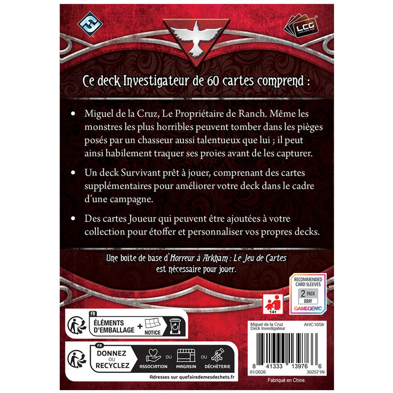 Horreur à Arkham le Jeu de Cartes - Michel de la Cruz - Paquet Investigateur (FR)