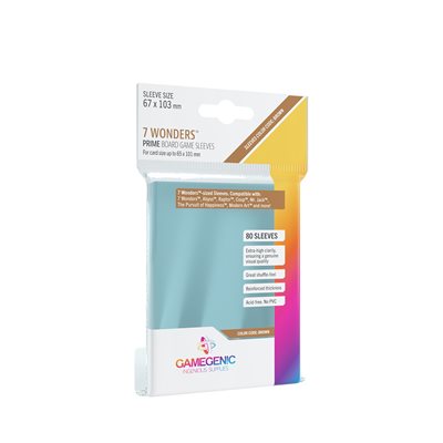 Gamegenic Protecteurs / Sleeves cartes 67 mm X 103 mm Prime - Paquet de 80