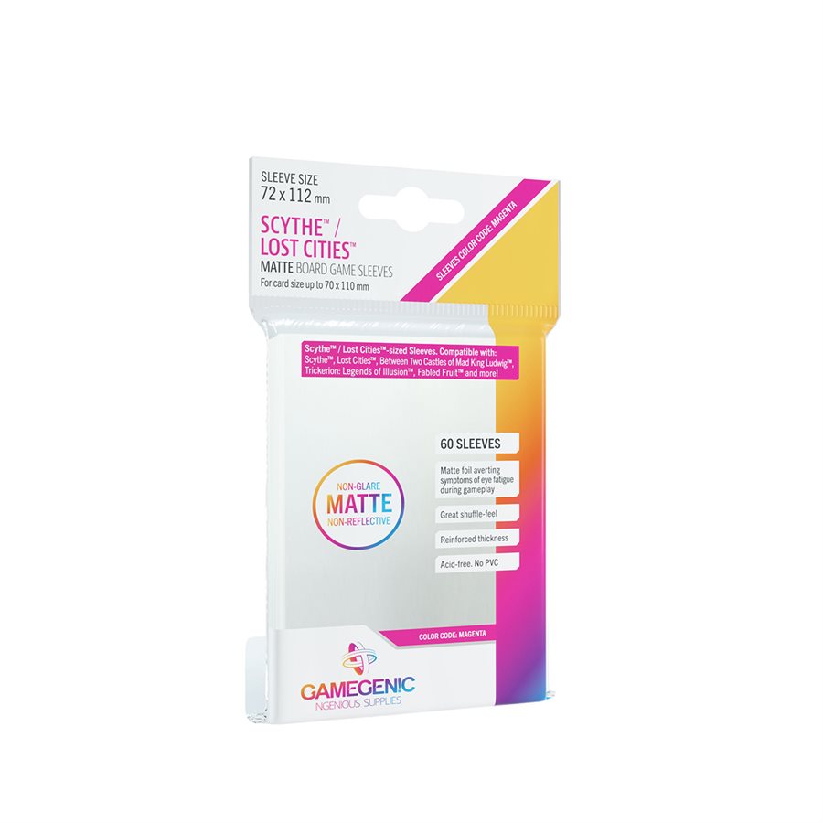 Gamegenic Protecteurs / Sleeves cartes 72 mm X 112 mm Matte Scythe / Lost Cities Sleeves - paquet 60