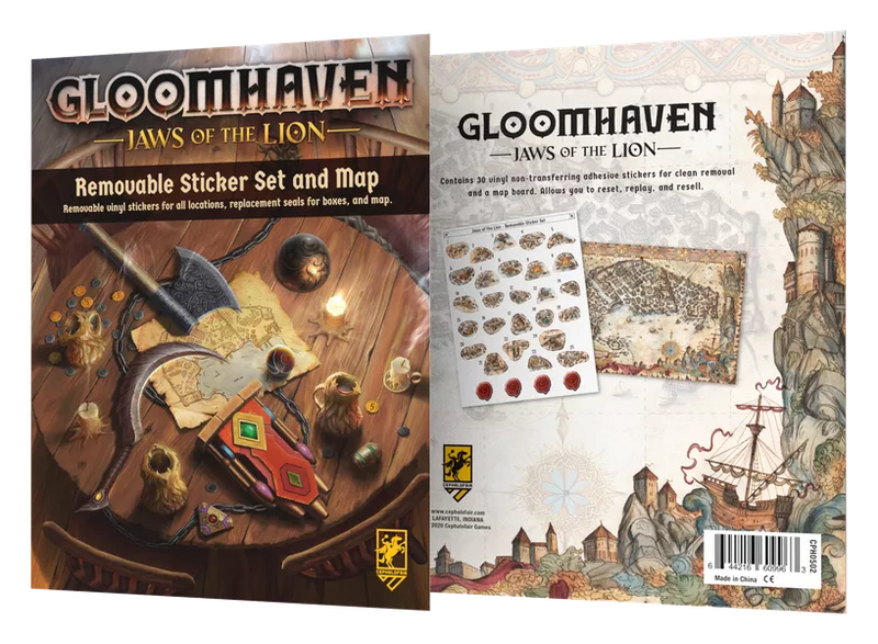 Gloomhaven - Jaws of the Lion - Removable Sticker Set & Map (EN)