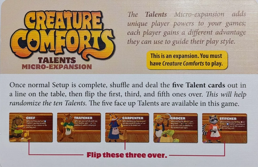 Creature Comforts: Talent mini expansion (EN)