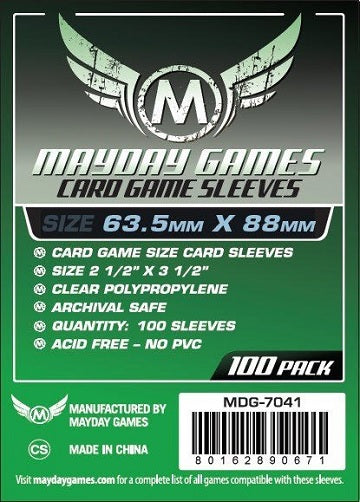 Standard card sleeves 63.5 mm X 88 mm 100 CT